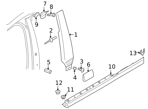 Exterior Trim - Pillars for 2007 Audi A3 Quattro #0