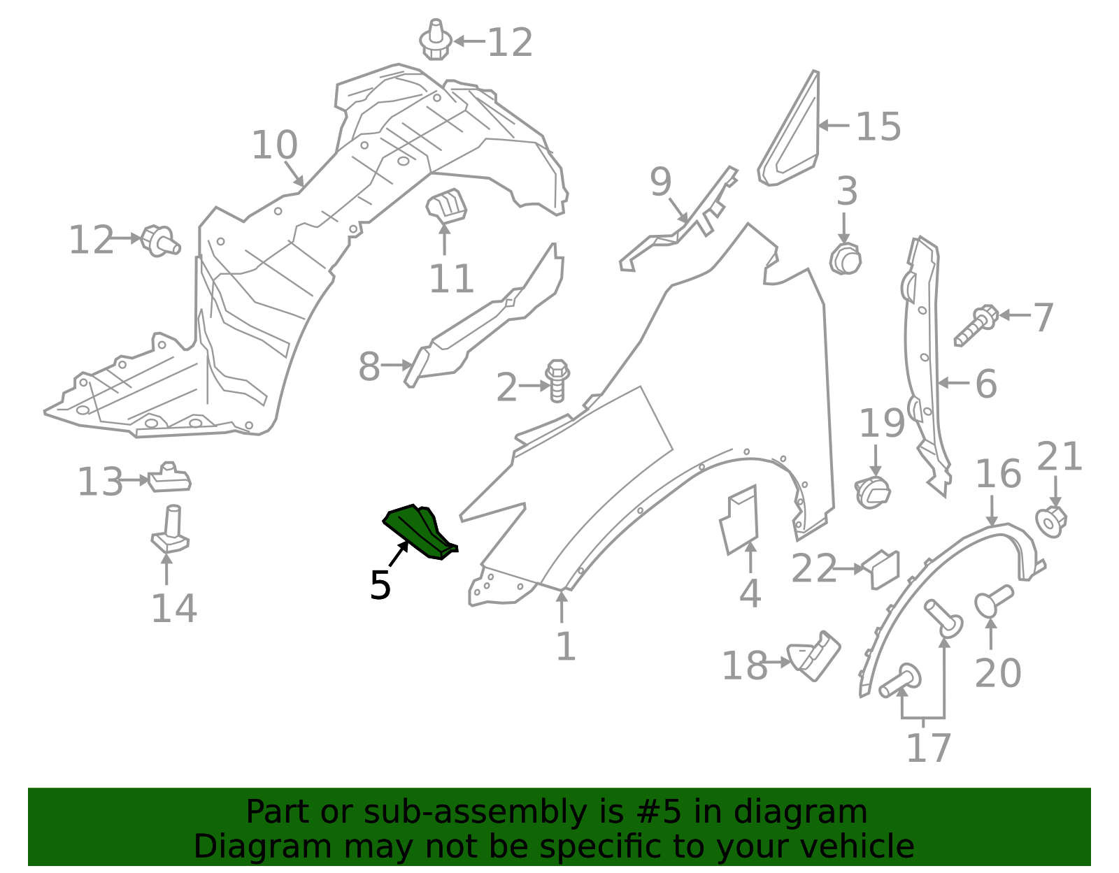 2015-2024 Nissan Murano Fender Front Bracket 63180-5AA0A | Nissan USA