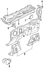 D9AZ5402012A - Body: Cowl Top Panel for Ford: Country Squire, LTD, LTD Crown Victoria | Lincoln: Continental, Town Car | Mercury: Colony Park, Grand Marquis, Marquis Image