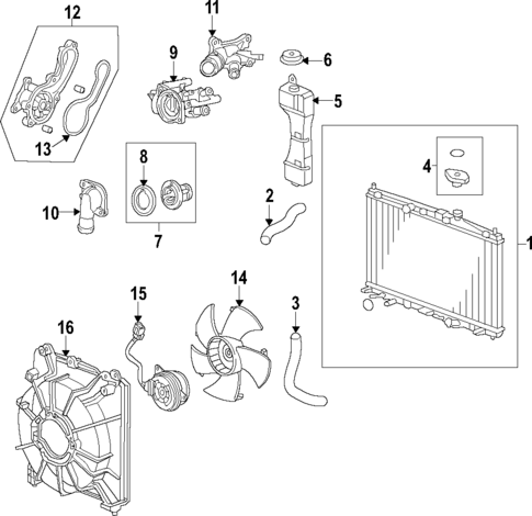 Radiator & Components for 2012 Honda Insight #1