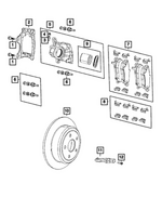 68726790AA - Brakes: Disc Brake Caliper Adapter, Right Or Left for Mopar Image