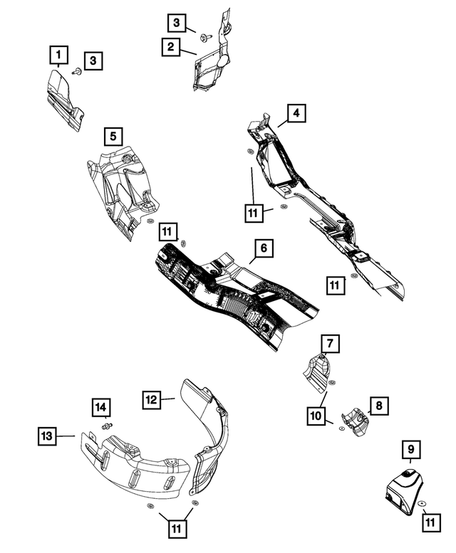 55399273AE - Exhaust: Brake &amp; Fuel Line Shield for Mopar Image image