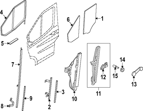 Glass - Front Door for 2025 Ford E-Transit #0
