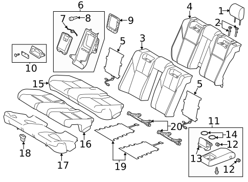 Rear Seat Components for 2016 Toyota Avalon #0