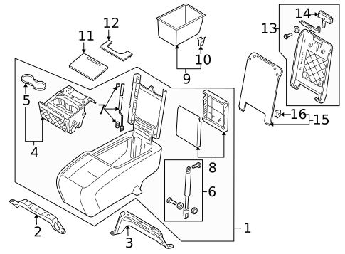 Rear Console for 2008 Audi Q7 #0