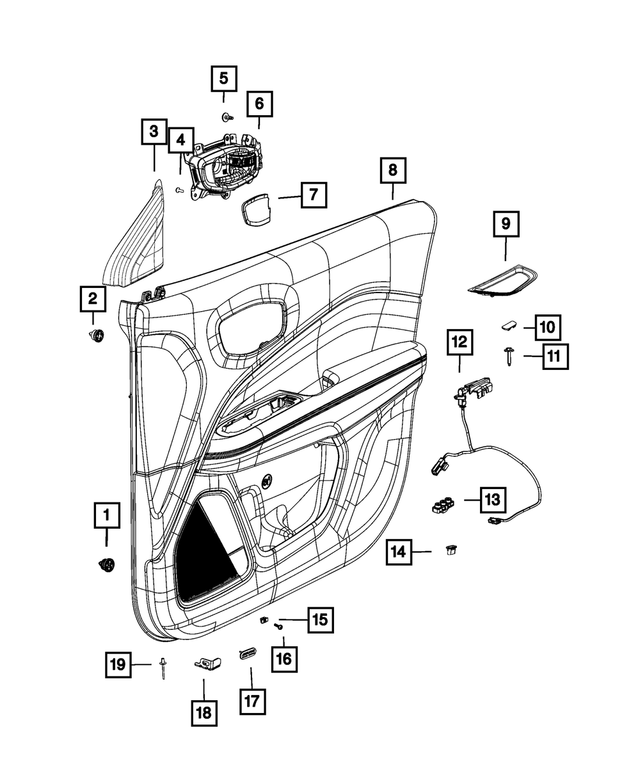 « 5UR951R5AI –  : Garnissage De Porte Avant Panneau, Côté Gauche pour Mopar Image »