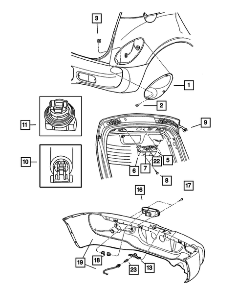 Lamps - Front, Rear and Courtesy for 2001 Chrysler PT Cruiser #1