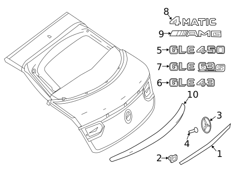 Exterior Trim - Lift Gate for 2018 Mercedes-Benz GLE63 AMG S #0
