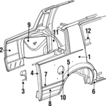 4416608 - Body: Quarter Panel for Chrysler: New Yorker | Dodge: Dynasty Image