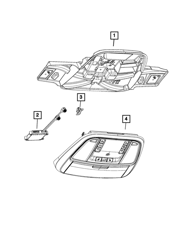 5108265AC - Interior Trim: Overhead Console Retainer for Mopar Image