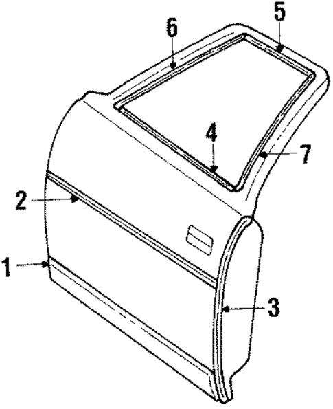 Exterior Trim - Front Door for 1986 Cadillac DeVille #0