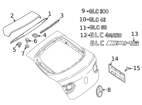 Exterior Trim - Lift Gate for 2020 Mercedes-Benz GLC43 AMG #1