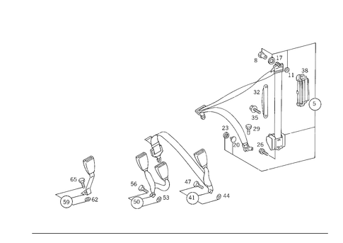 Rear Seat Safety Belt for 1997 Mercedes-Benz C280 #0