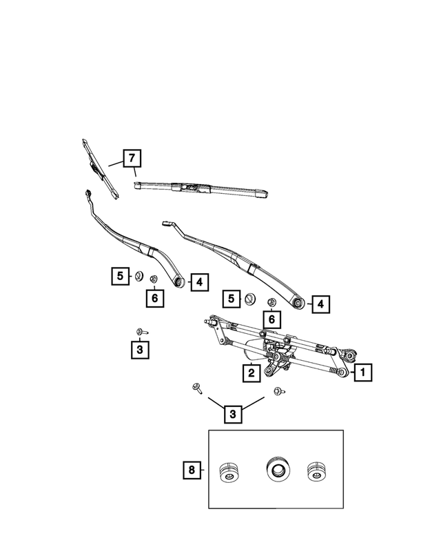 68359567AC - : Front Wiper Arm, Left for Mopar Image
