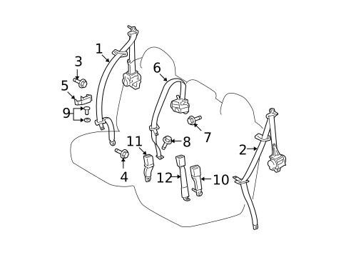 Seat Belt for 2010 Toyota Highlander #3