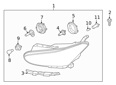 Headlamp Components for 2021 Hyundai Veloster N #0
