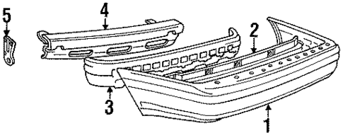 Bumper & Components - Rear for 1990 Hyundai Excel #1