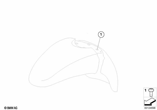 46617673124 - Frame and Mounting Parts: Fillister Head Screw - M 6X22 for BMW-Motorrad Image