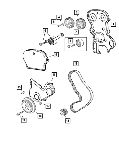 Timing Belt and Cover for 2003 Jeep Liberty #0