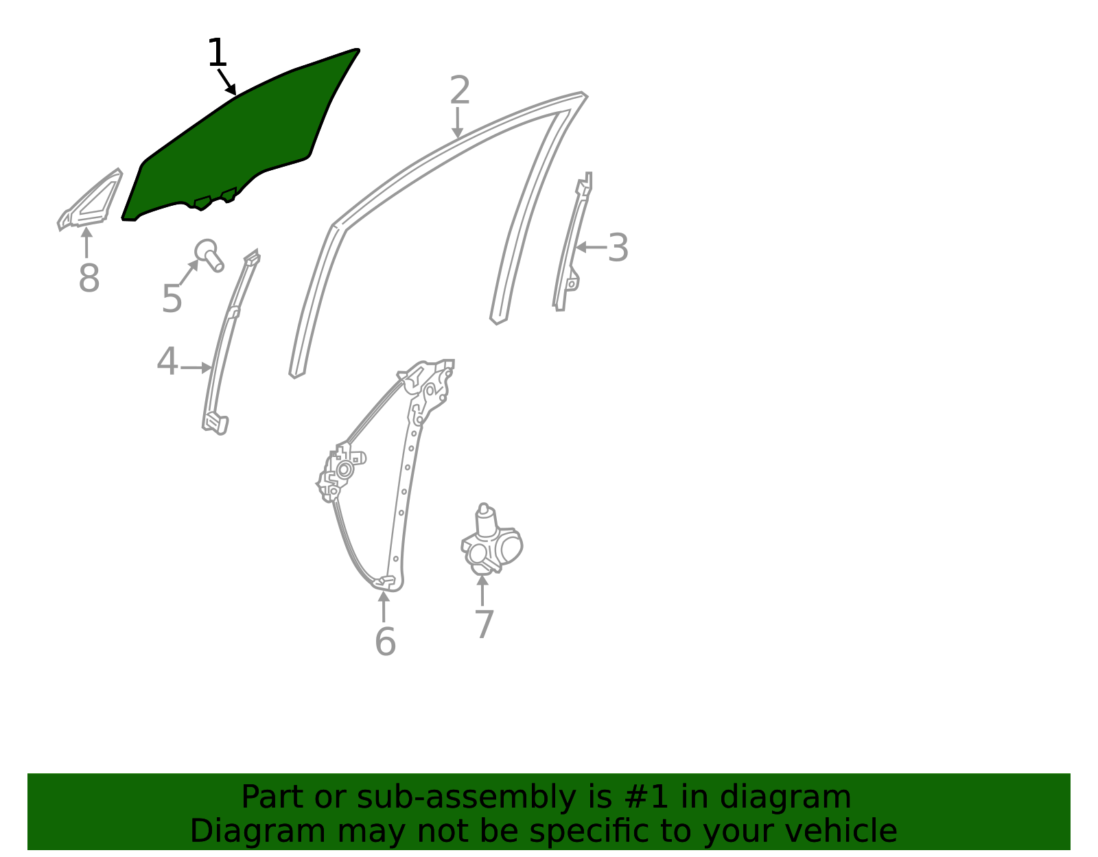 Driver Side Front Door Window Glass – Fits 2019-2025 Toyota RAV4 & Hybrid – NAGD