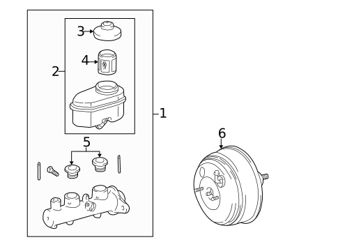 Master Cylinder - Components On Dash Panel for 2001 Toyota Camry #0
