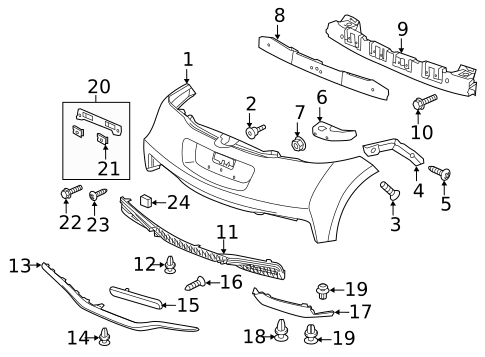 Bumper & Components - Rear for 2016 Honda CR-Z #0