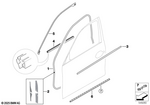 51217033787 - Bodywork: Door Weatherstrip Front for BMW: 525i, 525xi, 528i, 528xi, 530i, 530xi, 535i, 535xi, 545i, 550i, M5 Image image