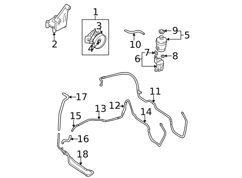 Pump & Hoses for 2003 Hyundai Santa Fe #0