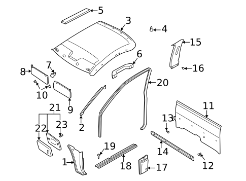 Interior Trim - Cab for 1998 Nissan Frontier #0