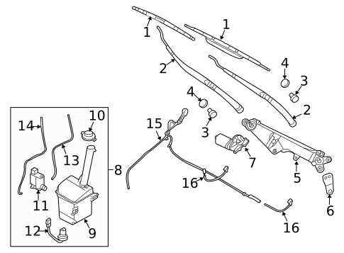 Wiper & Washer Components for 2017 Hyundai Santa Fe #3