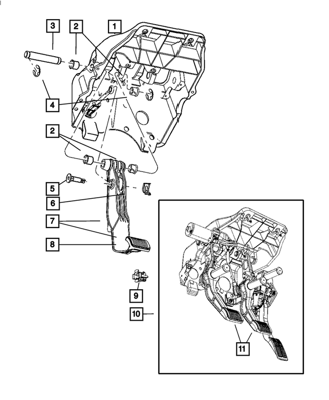 68041740AD - Clutch: Adjustable Pedal Assembly for Mopar Image