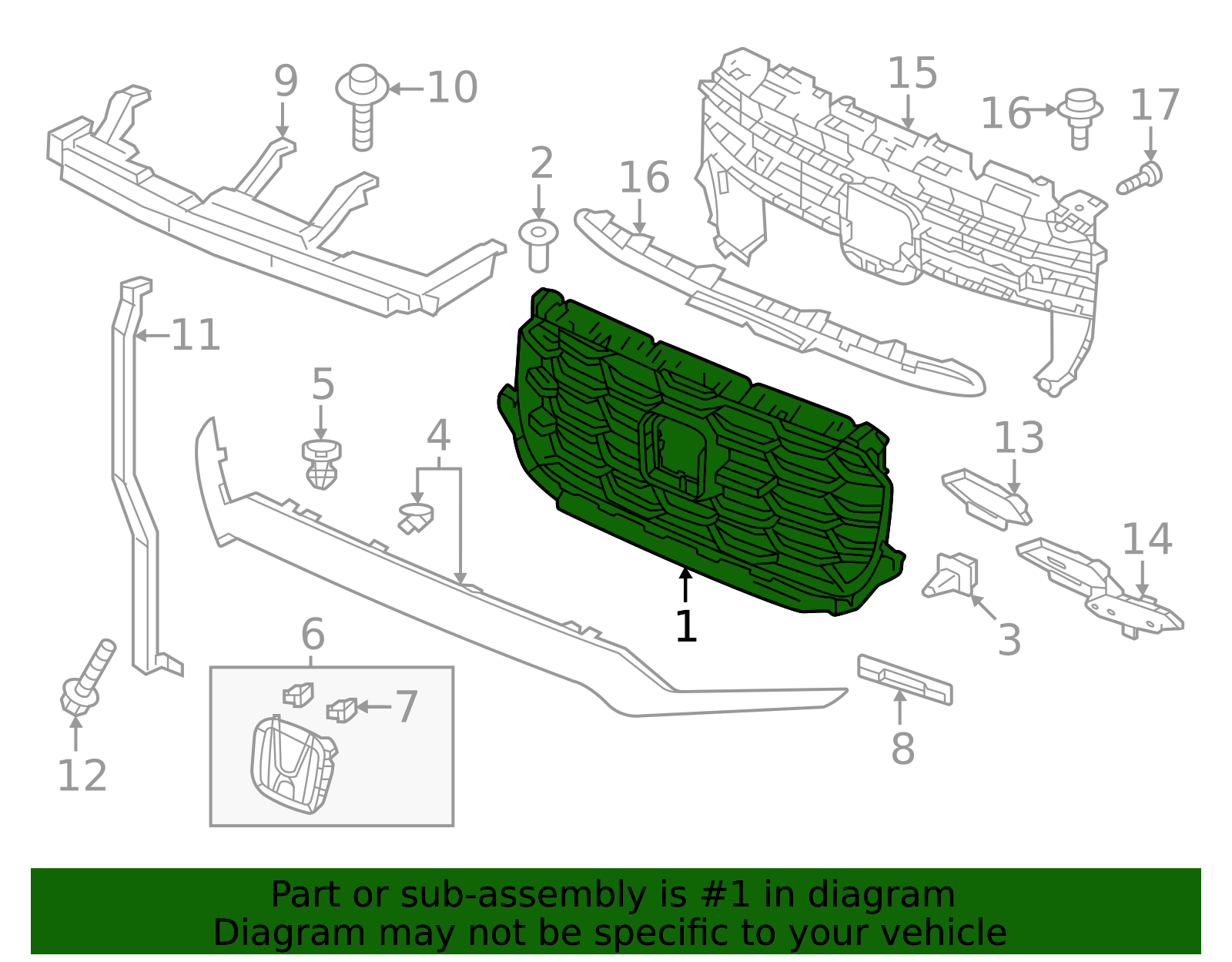2022-2025 Honda Grille 71121-TGS-A70 | Cheaper Honda Parts