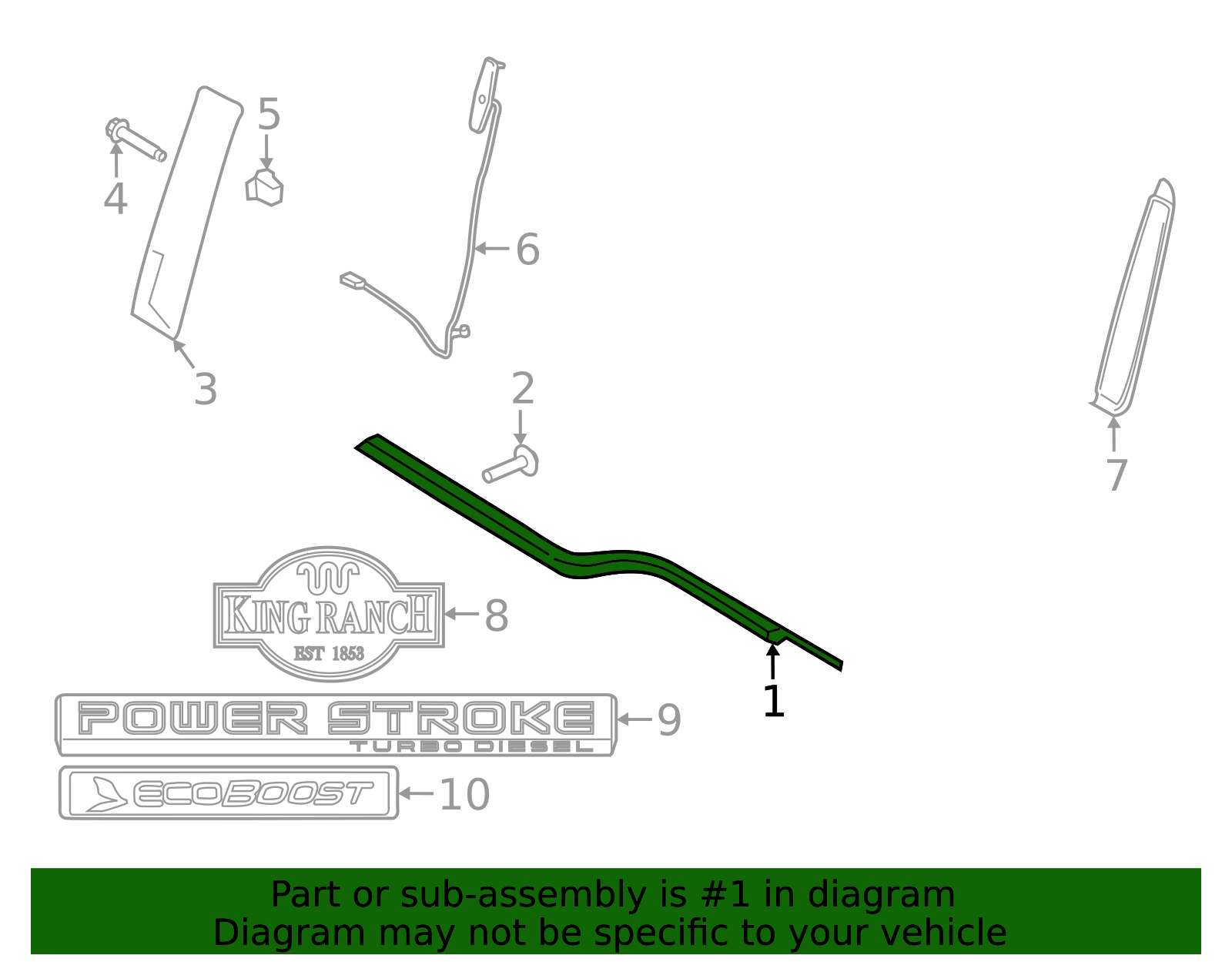 2015-2022 Ford Belt Molding FL3Z-1521452-E | OEM Parts Online