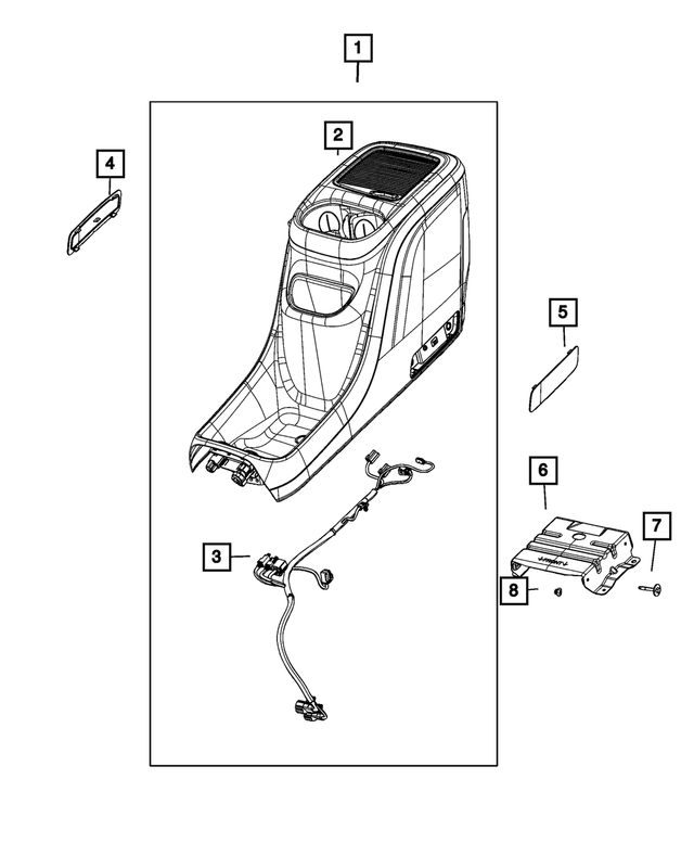 7EJ631X9AA - Interior Trim: Floor Console for Mopar Image image