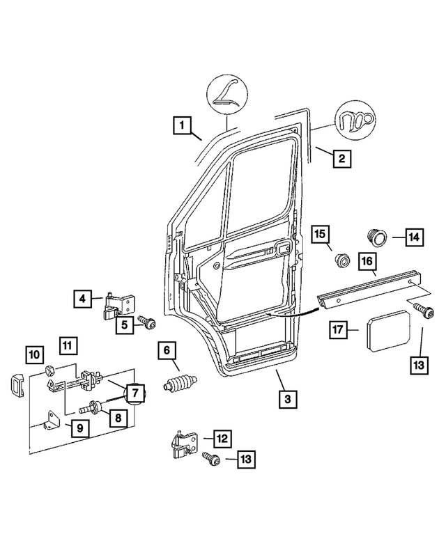 5127220AA - : Door Hinge, Right for Mopar Image