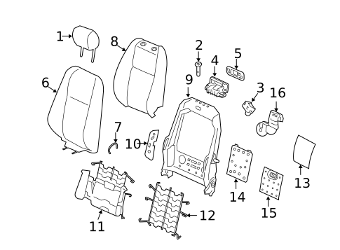 Passenger Seat Components for 2022 Land Rover Discovery Sport #1