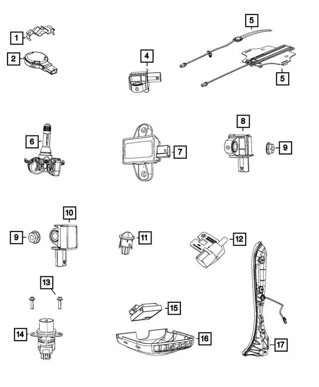 68245081AB - Electrical: Acceleration Sensor for Mopar Image image