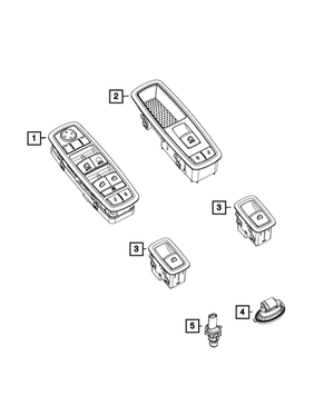 Front Door Window Switch With Bezel For 2016-2023 Dodge Durango & Jeep Grand Cherokee – Black, Direct Replacement – 68319802AA, 68590590AA