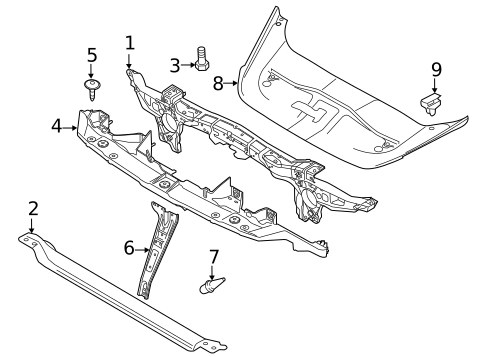 Radiator Support for 2017 Porsche Cayenne #1