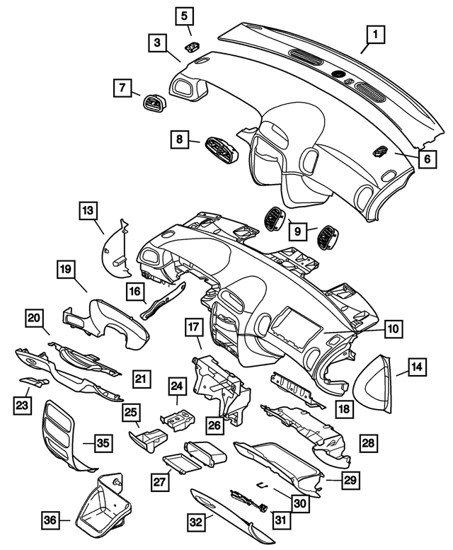 PV81DX9AC - Instrument Panel and Radios and Consoles: Instrument Panel Cover for Mopar Image