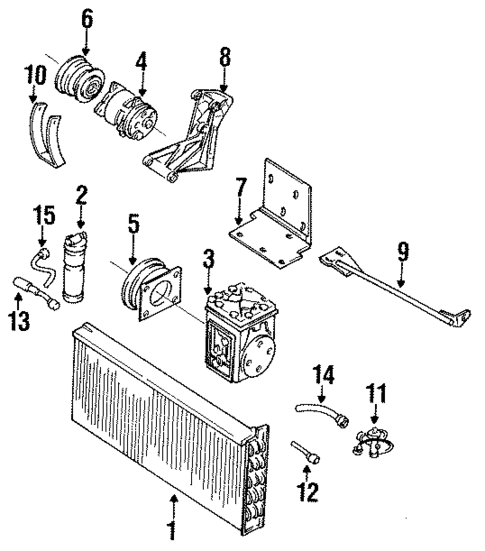 Condenser, Compressor & Lines for 1992 Volkswagen Cabriolet #0