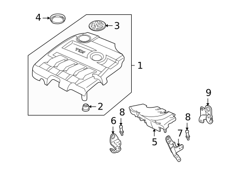 Engine Appearance Cover for 2012 Volkswagen Golf #0