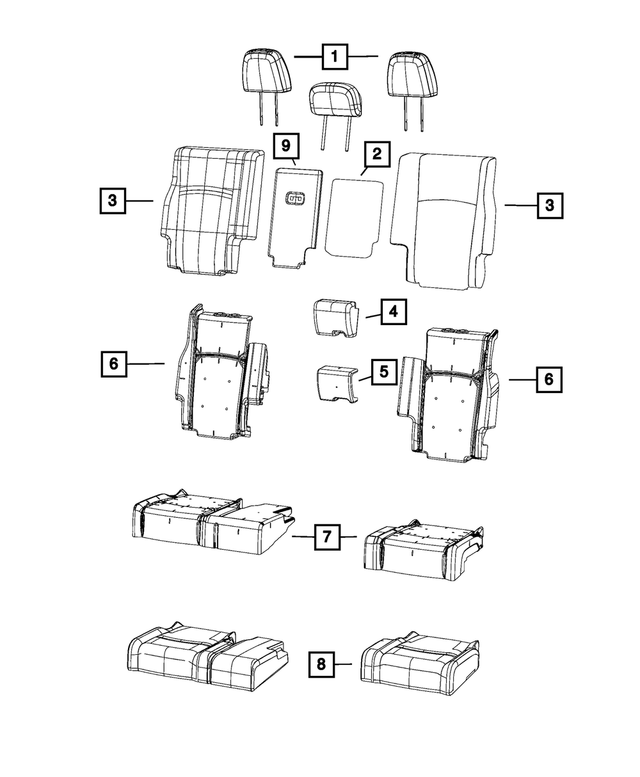 1UN00DX9AA - Interior Trim: Rear Headrest, Outboard for Mopar Image