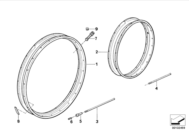 36311458444 - : Wheel Rim Front - 1.85X21 Mt H2 for BMW-Motorrad Image