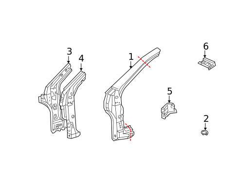 Hinge Pillar for 2005 Toyota Matrix #0