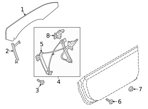Glass - Door for 2023 Ford Mustang #0