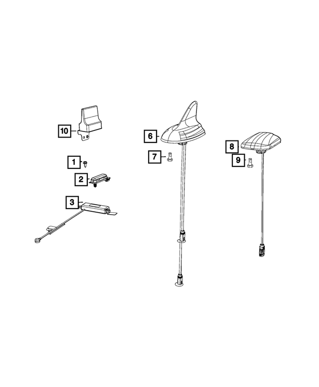 5YS48VJBAA - : Cable &amp; Base Assembly Antenna for Mopar Image