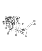 55111286AD - 5.7L Gas; Engine: Engine Coolant To Oil Cooler Intlet Hose for Mopar Image