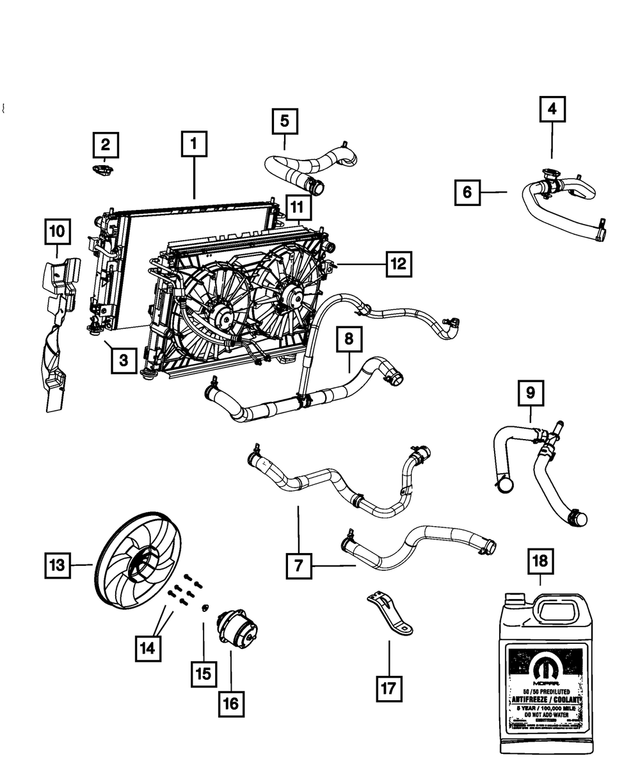 5058318AF - : Radiator Inlet Hose for Mopar Image