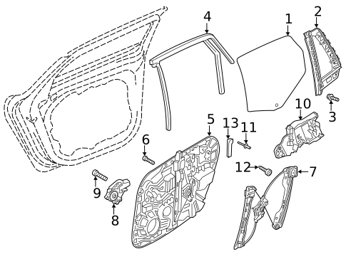 Glass - Rear Door for 2023 Volvo V60 #0